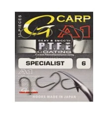 Крючки карповые размер №6 Gamakatsu A-1 G-Carp Specialist X PTFE